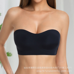 欧美跨境爆款无肩带文胸交叉侧扣内衣Temu Shein亚马逊同款内衣女