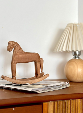 【木马逐风】摇摇木马摆件复古木制桌面装饰店铺玄关客厅家居好物