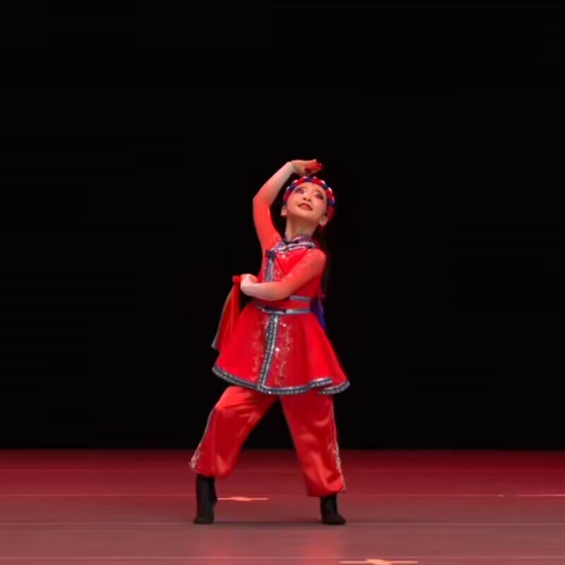 定制儿童筷子舞蒙古族舞蹈《纳可罕》民族舞蹈艺考演出服