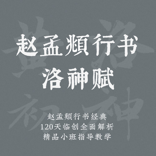 一起练字课程硬笔书法赵孟頫行书洛神赋成人大学生零基础入门视频