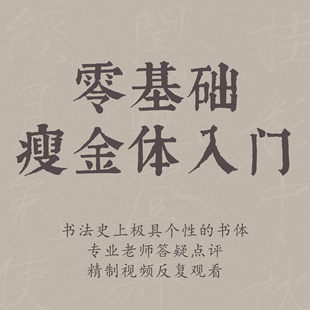 一起练字毛笔硬笔瘦金体入门书法成人大学生零基础课程 | 子休