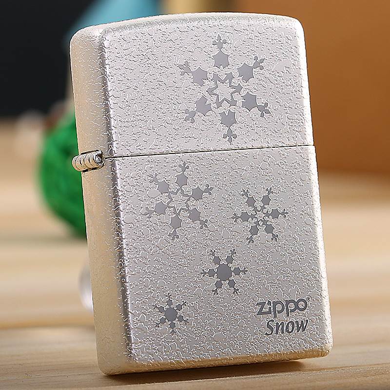 打火機zippo正版 原裝韓版鍍銀雪花一三五朵 純潔愛情情人節禮物