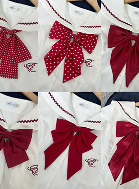 shindek JK领结酒红色波点蝴蝶结领花日系漫画制服衬衫领结红色女