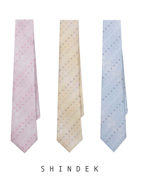shindek 原创领带小众时髦复古星星美式休闲粉色学院风手打领带