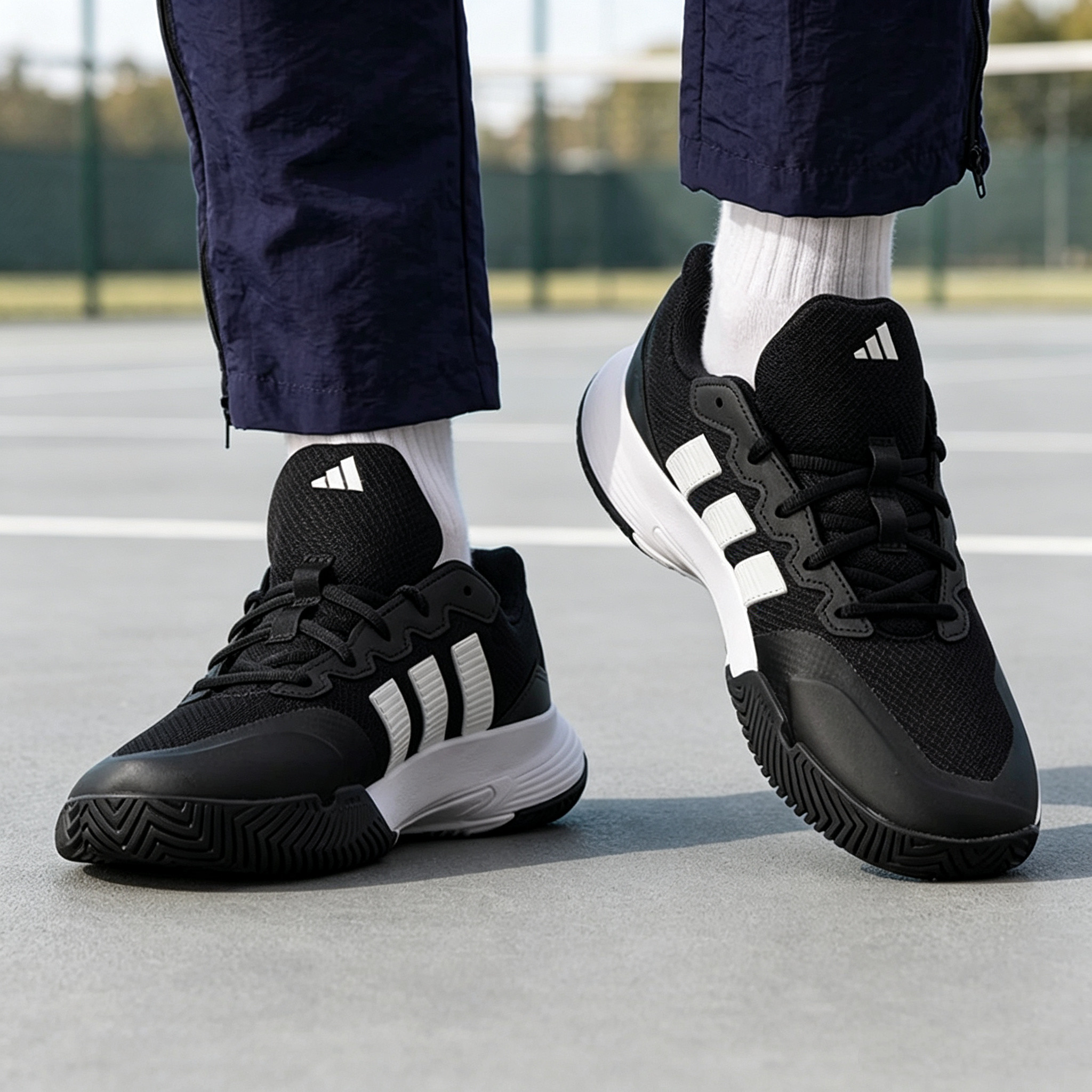 Adidas阿迪达斯男鞋官方正品夏季新款网球运动鞋休闲鞋黑色跑步鞋