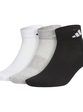 Adidas阿迪达斯男女袜2026新款运动休闲舒适透气及踝袜三双JC9268
