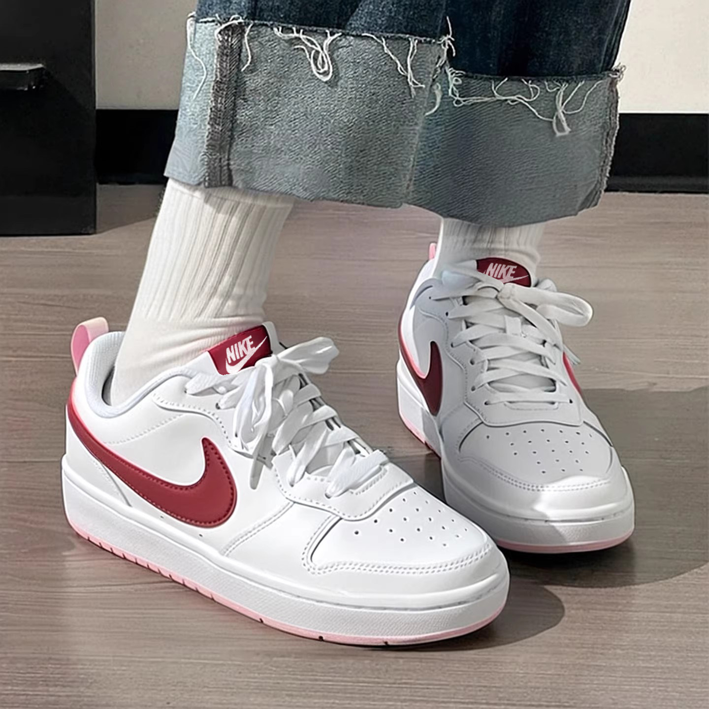 Nike耐克女鞋新款COURT低帮休闲板鞋简版空军一号大童鞋小白鞋潮