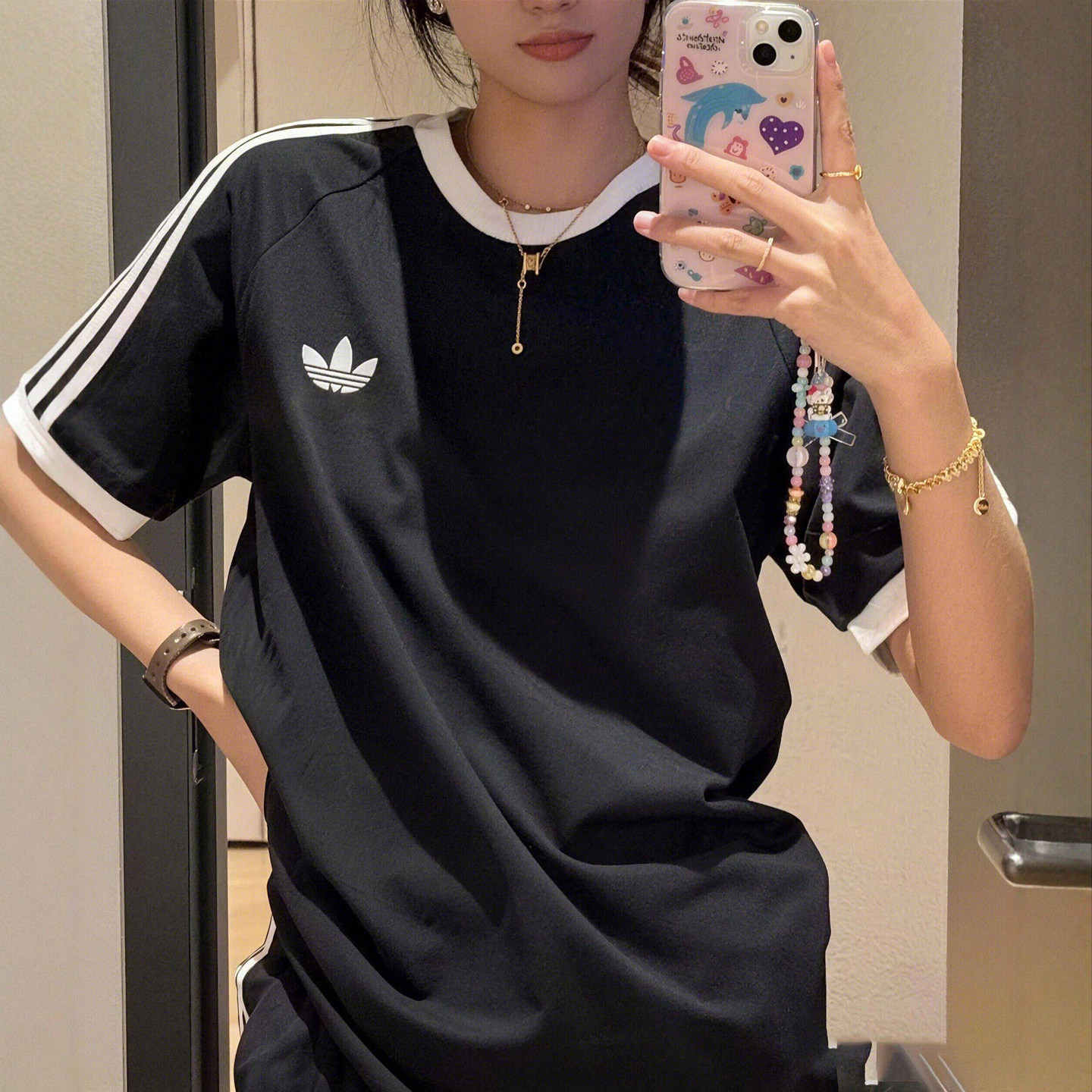 阿迪达斯三叶草短袖女款官方正品新款运动服休闲上衣男女情侣T恤