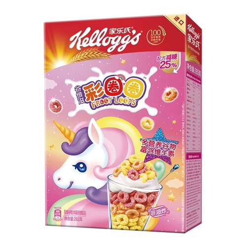 家乐氏麦片谷维滋彩圈圈 Froot Loops 285g儿童早餐即食谷物速食