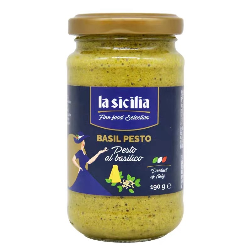 辣西西里罗勒酱 Italy Basil pesto意大利面调味罗勒青酱罗勒酱-封面