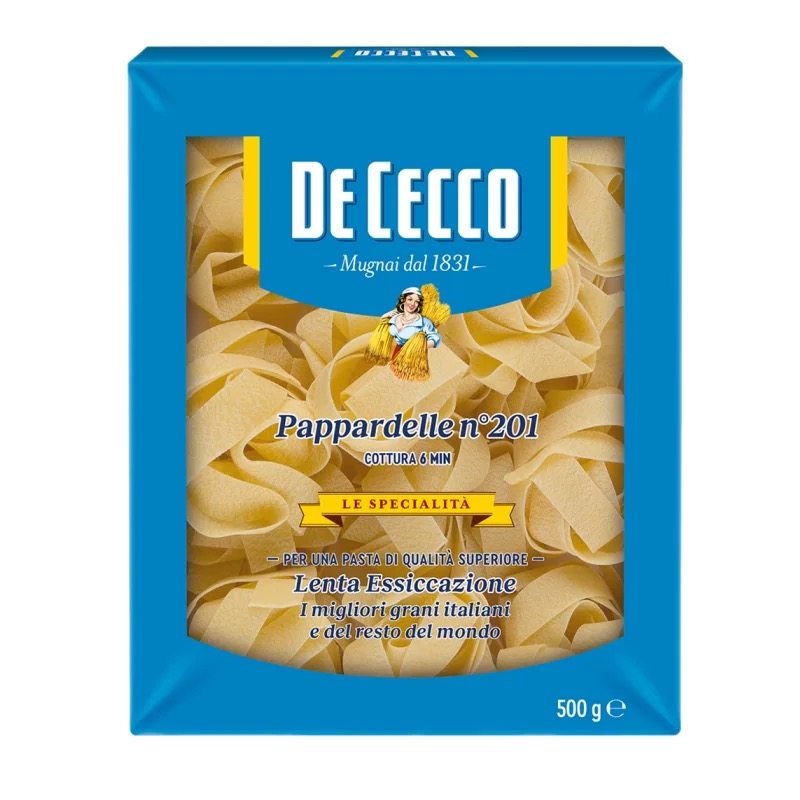 进口得科#201号宽卷面意大利面条阔身卷面 Pappardelle 500g意面