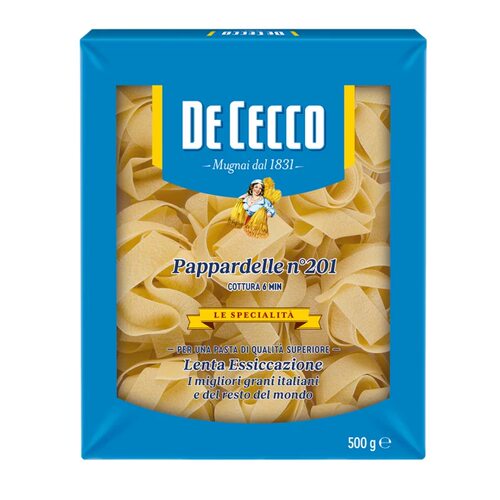 进口得科#201号宽卷面意大利面条阔身卷面 Pappardelle 500g意面
