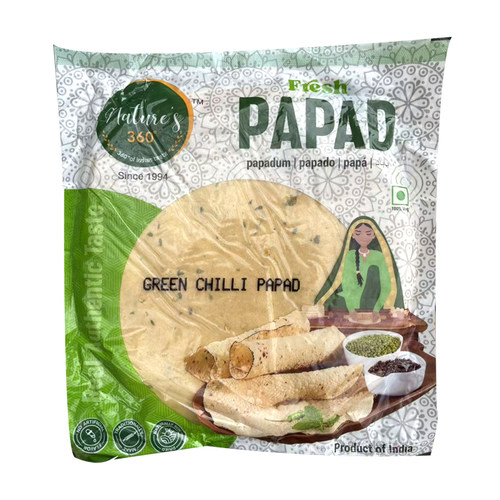 Green chilli Papad 200g  油炸油煎辣椒味豆饼
