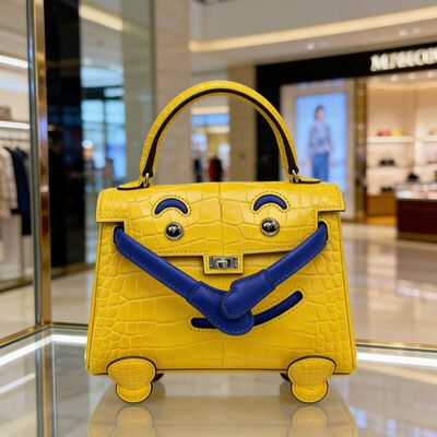 2026新款手提包女真皮千禧娃娃包鳄鱼纹凯丽doll小怪兽斜挎小方包