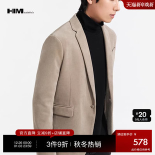 2025冬季 外套 休闲西服男简约条纹复古高级感灯芯绒西装 HIM汉崇