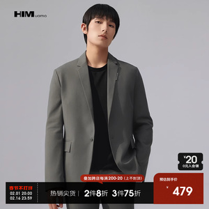 HIM汉崇 休闲套西男士时尚上班宴会年会修身斯文高端简约西装套装