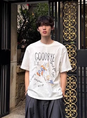 ICE UP冰感索罗娜唐老鸭印花T恤休闲百搭Vintage基础圆领短袖