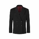 ICE UP高端进口混纺红色内里收腰双排扣西服垫肩外套胸花礼服西装