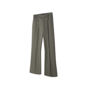 ICE UP重磅廓形立体打褶抗皱A字形弯刀阔腿休闲羊毛混纺双腰西裤