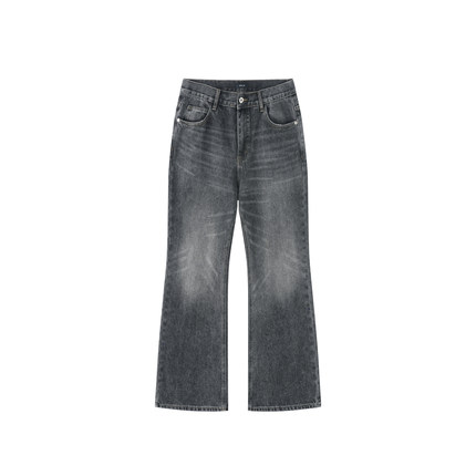 ICE UP水洗复古黑灰vintage猫须517修身直筒美式微喇牛仔长裤