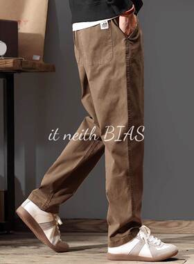 it neith BIAS美式覆古工装休闲裤男士春秋加绒宽松重磅新款阔腿