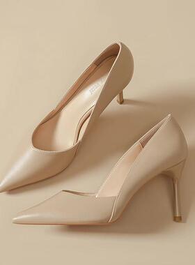 Craes Kally精美的服装！采购产品裸色高跟鞋，女性化，专业，不