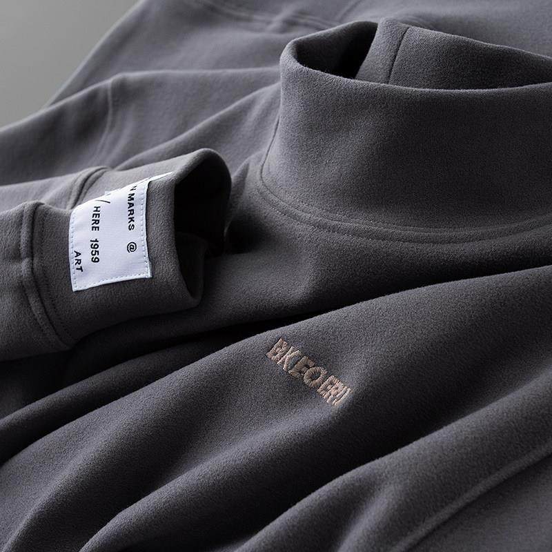 MAROLIO~让你帅出新高度！轻奢级半高领法兰绒打底衫男士长袖t恤,男装,汉服,淘宝优惠券,粉丝福利购,淘宝优惠卷