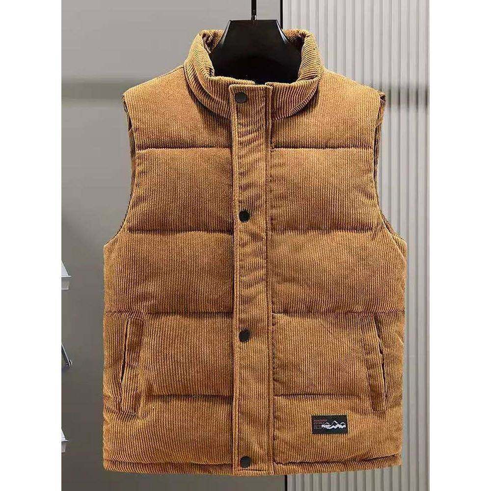 高端灯芯绒马甲男款秋冬季加厚潮牌无袖外套男士立领帅气保暖坎肩,男装,常规马甲,淘宝优惠券,粉丝福利购,淘宝优惠卷