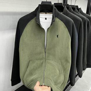 MAROLIO~轻奢专柜！摇粒绒外套男秋冬季加绒拉炼卫衣宽松抓绒上衣