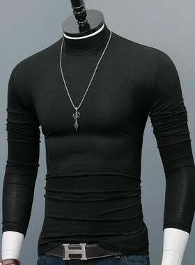 Home Daily~莫代尔长袖T恤男秋冬薄款打底衫内搭纯色修身弹力上衣