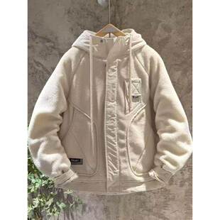 宽松设计感工装 Home 加厚颗粒绒外套男士 冬季 拼接连帽棉服 Daily