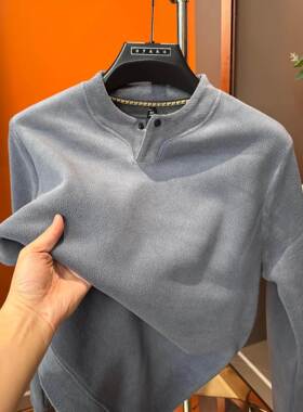 MAROLIO~男士摇粒绒卫衣加绒加厚抓绒衣保暖秋冬双面绒打底衫男款