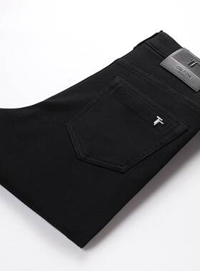 2025新款秋冬款黑色牛仔裤男修身弹力小脚直筒高端百搭潮流长裤子