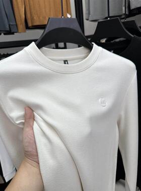 Mostarsea~双面德绒纯色打底衫男士秋冬加厚保暖休闲内搭圆领卫衣