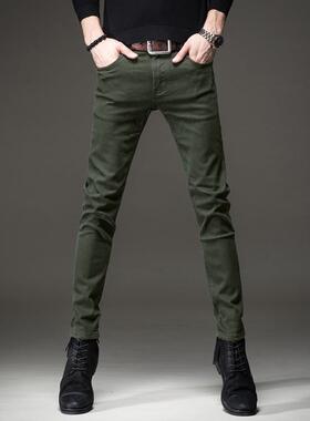 男士牛仔裤2024新款欧货弹力修身百搭小脚裤灰色秋季高端时尚长裤