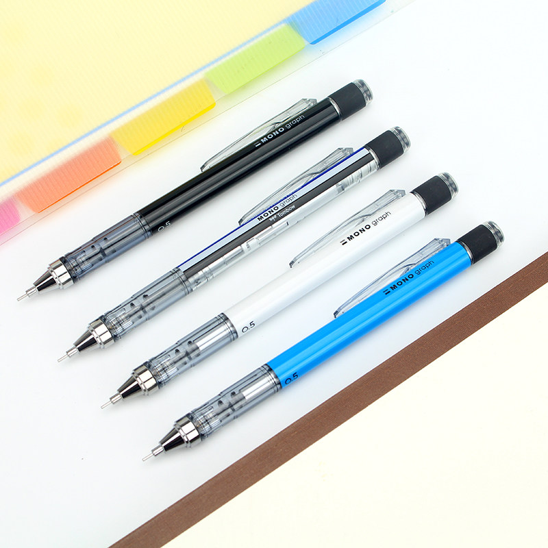 包邮日本tombow蜻蜓mono graph自动铅笔0.3 0.5mm手摇出铅