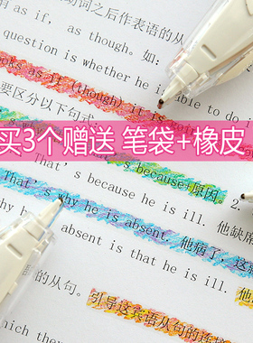 日本普乐士PLUS蜡笔水彩荧光修饰带修正带手账DIY花边装饰带替芯