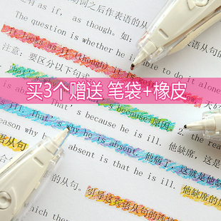 日本普乐士PLUS蜡笔水彩荧光修饰带修正带手账DIY花边装饰带替芯