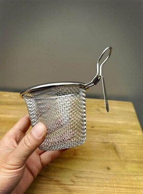 304不锈钢火锅涮菜漏斗家用开合式加厚网红煮烫脑花神器挂钩漏勺