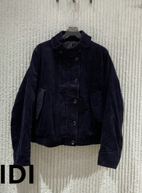 欧洲站2025秋冬季新款PH23翻领单排扣休闲灯芯绒夹棉外套女59325