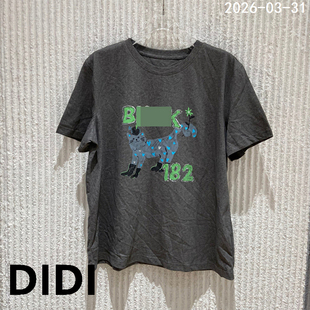 欧洲站2026早夏新款 T恤女休闲纯棉上衣2099 字母卡通印花圆领短袖