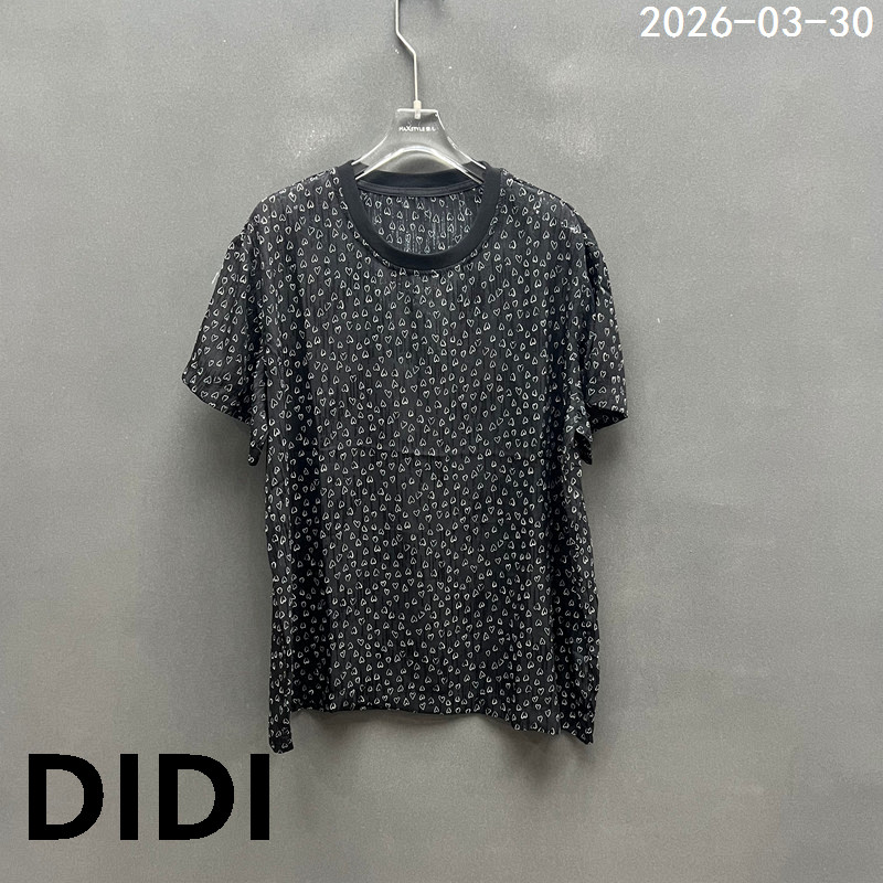 欧洲站2026早夏新款时尚透视印花宽松圆领黑色波点短袖T恤女89122