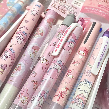 限定美乐蒂文具日本三菱中性笔速干考试水性斑马三丽鸥联名圆珠笔