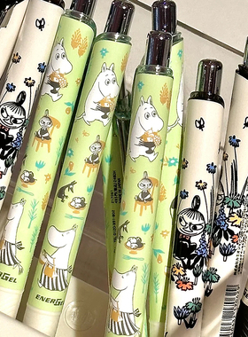 新品日本pentel派通迪士尼后妈姆明亚美三丽鸥限定中性笔黑色速干