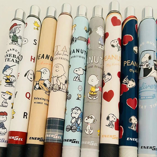 日本pentel派通bln75限定款中性笔史努比energel速干黑色0.5mm