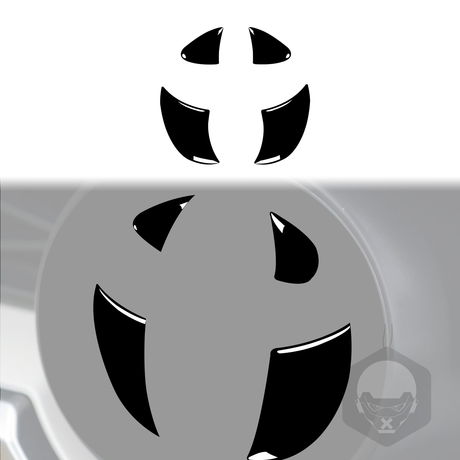 适用于10-20丰田超霸4runner前中网车标钢琴黑亮黑汽车内饰改装饰