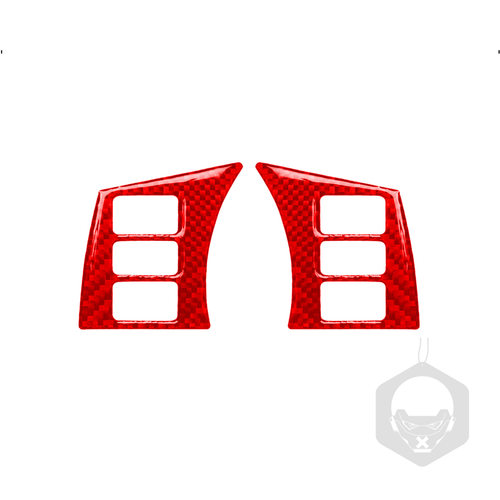 适用于06-09款日产尼桑350z方向盘按键框真红碳纤维贴纸改装内饰