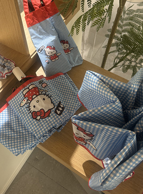 Kitty控必入可爱少女心自动雨伞折叠晴雨两用黑胶防紫外线太阳伞