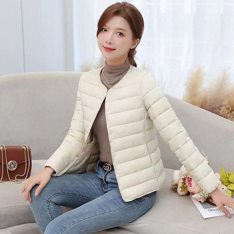 冬季内胆新款棉衣2026轻薄短款羽绒棉服女圆领棉袄保暖修身外套潮