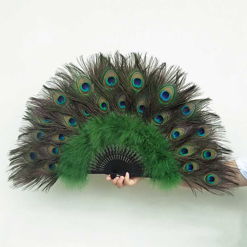 大号大尺寸挂墙装饰孔雀羽毛扇双层双面孔雀羽毛扇衣橱柜挂饰摆件